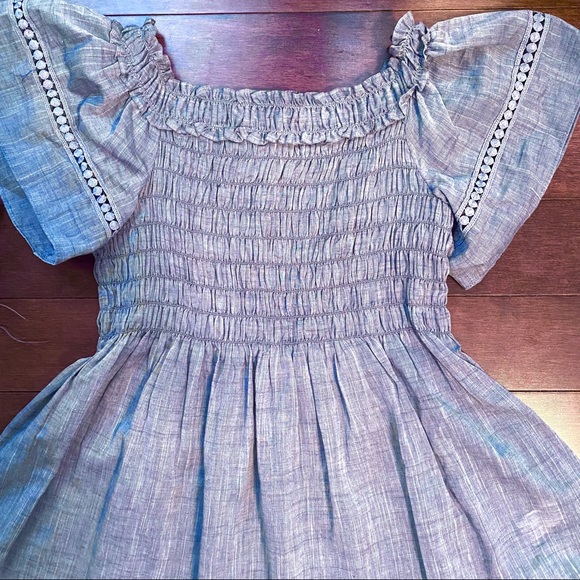 MAX STUDIO Off-The-Shoulder Cotton Blouse, in Blue, Size Small - Picture 4 of 12